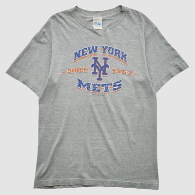 New York Mets Majestic 2000s T-shirt - Heather Gray - M by Fanatics Real Vintage