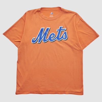 New York Mets Majestic 2000s T-shirt - Orange - XL by Fanatics Real Vintage