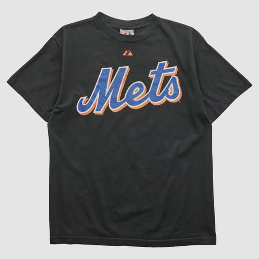 New York Mets Majestic 2008 T-shirt - Black - M by Fanatics Real Vintage