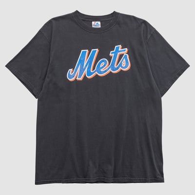 New York Mets Majestic 2010s T-shirt - Black - 2XL by Fanatics Real Vintage