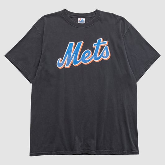 New York Mets Majestic 2010s T-shirt - Black - 2XL by Fanatics Real Vintage