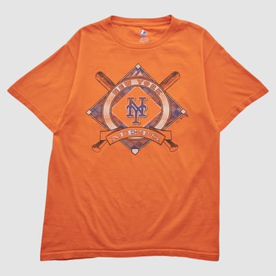 New York Mets Majestic 2010s T-shirt - Orange - XS by Fanatics Real Vintage