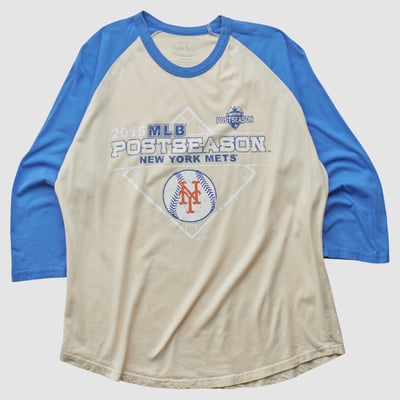 New York Mets Majestic 2015 T-shirt - Beige - L by Fanatics Real Vintage
