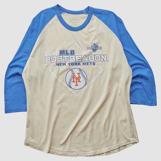 New York Mets Majestic 2015 T-shirt - Beige - L by Fanatics Real Vintage