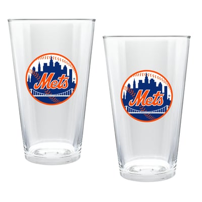 New York Mets Two-Piece 16oz. Double Play Pint Glass Set