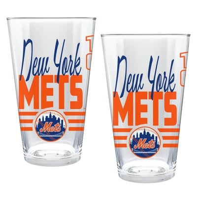 New York Mets Two-Piece 16oz. Heritage Pint Glass Set
