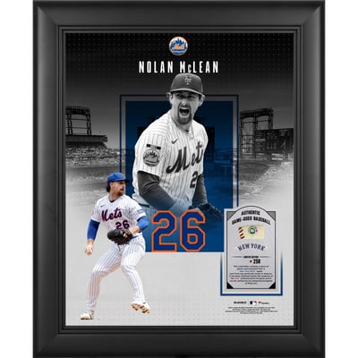 Nolan McLean New York Mets Fanatics Authentic Framed 11" x 14" Showcase Collage with a Piece of Game-Used Ball - Limited Edition of 250