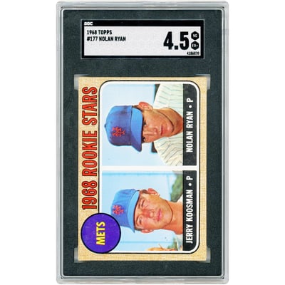 Nolan Ryan New York Mets 1968 Topps #177 SGC Authenticated 4.5 Rookie Card