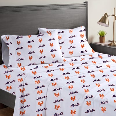 New York Mets Pegasus Four-Piece Queen Sheet Set