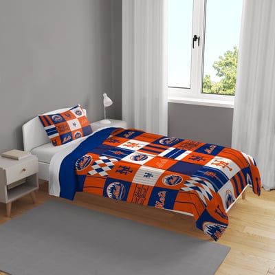 New York Mets Pegasus Patchwork Plaid Two-Piece Twin/Twin XL Bed in a Bag Set