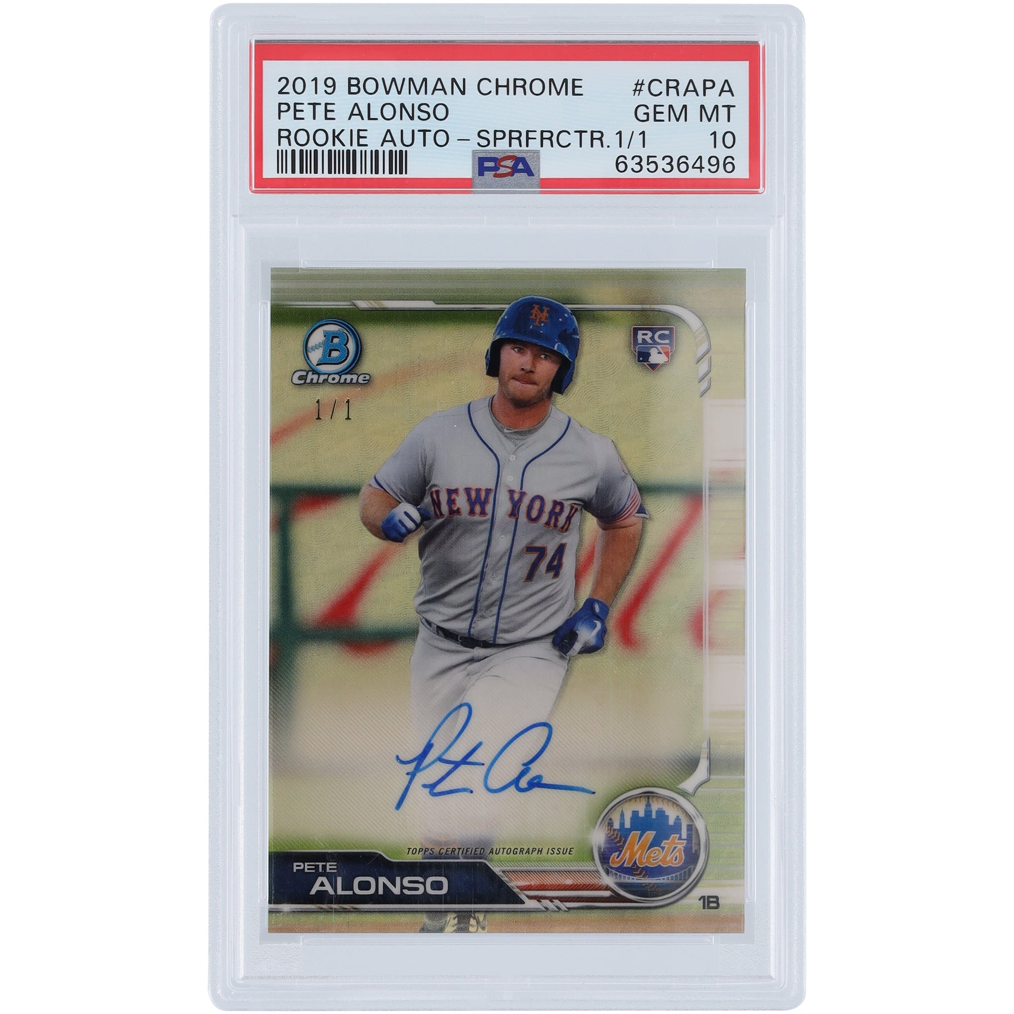 Pete Alonso New York Mets Autographed 2019 Bowman Chrome 