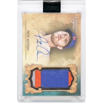 Pete Alonso New York Mets Autographed 2021 Topps Dynasty Game Used Tri-Color Jersey Relic #DAP-PA2 #8/10 Card