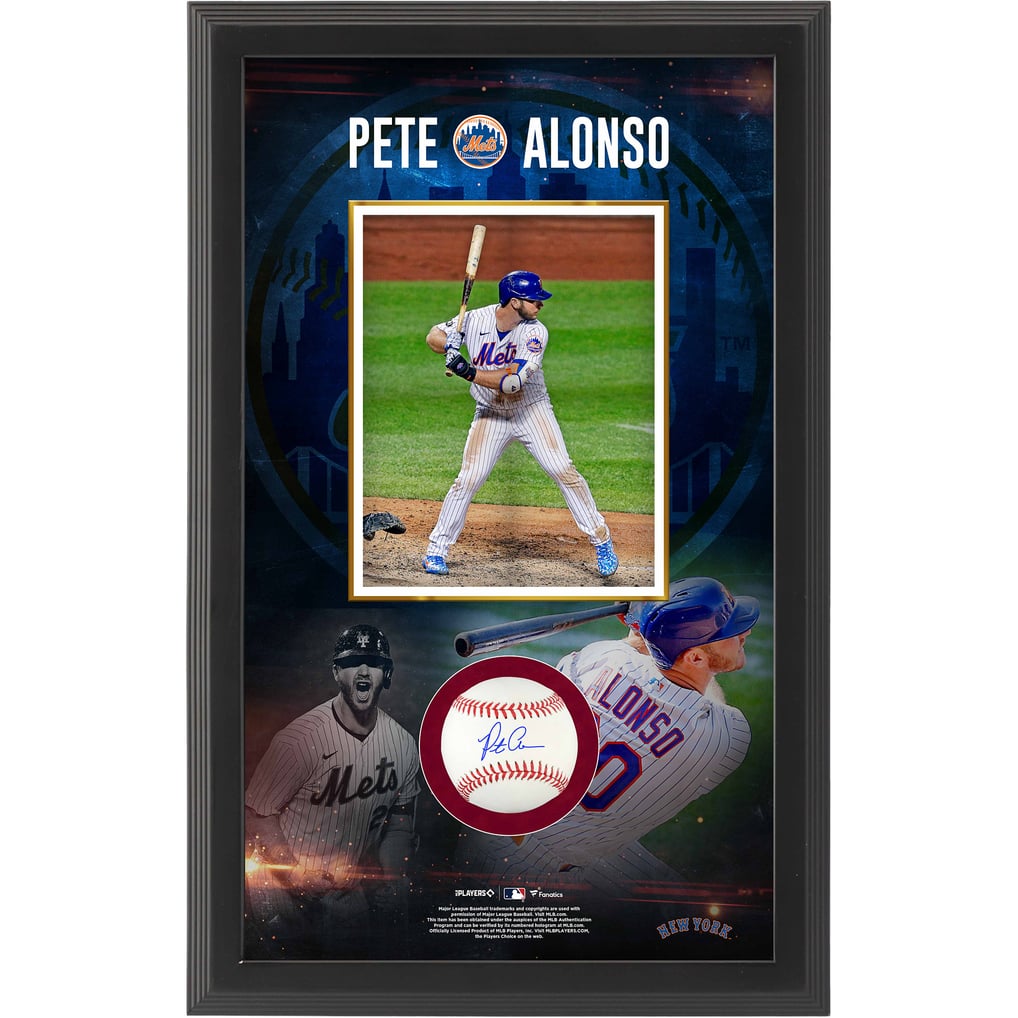 Pete Alonso New York Mets Fanatics Authentic Autographed Baseball Shadow Box