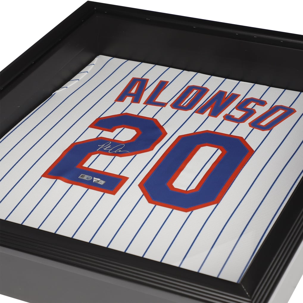 Pete Alonso New York Mets Fanatics Authentic Autographed Framed Nike White Replica Jersey Shadowbox