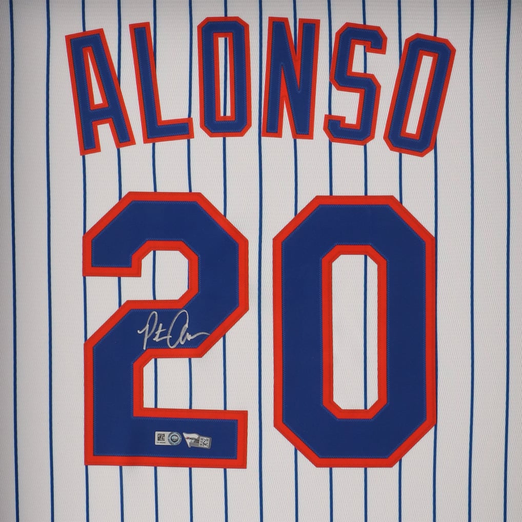 Pete Alonso New York Mets Fanatics Authentic Autographed Framed Nike White Replica Jersey Shadowbox