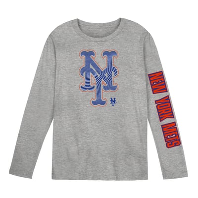 New York Mets Outerstuff Preschool Air Raid Long Sleeve T-Shirt - Gray