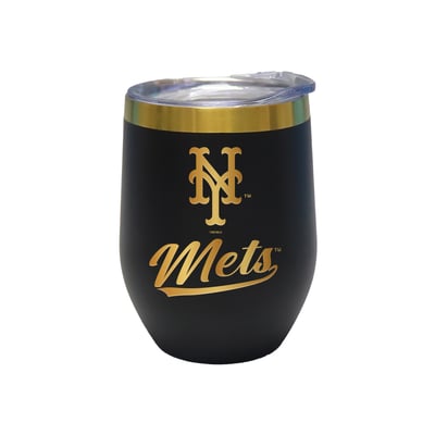 New York Mets The Memory Company 12oz. Stainless Steel Gold Lettering Stemless Wine Tumbler