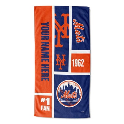 New York Mets The Northwest Group 30'' x 60'' Colorblock Personalized Beach Towel