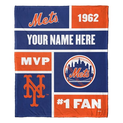 New York Mets The Northwest Group 50'' x 60'' Colorblock Personalized Silk Touch Throw