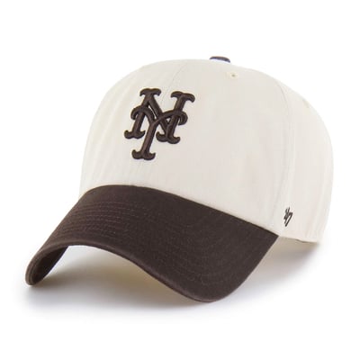  New York Mets '47 Unisex Two-Tone Fashion Clean Up Adjustable Hat - Natural/Brown