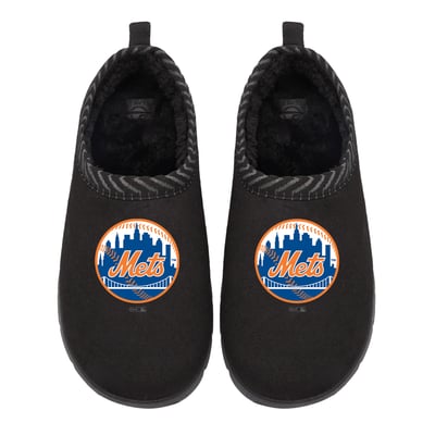 New York Mets ISlide Unisex Primary Logo Mission Slippers - Black
