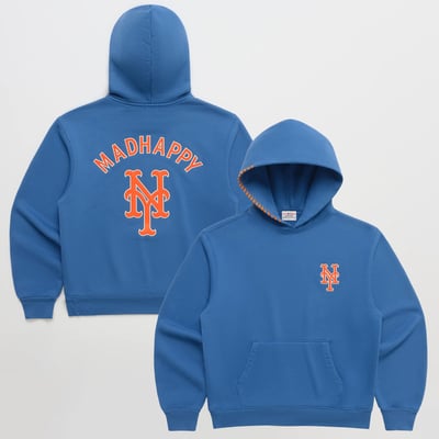 New York Mets Madhappy Unisex Heavyweight Fleece Hoodie - Blue