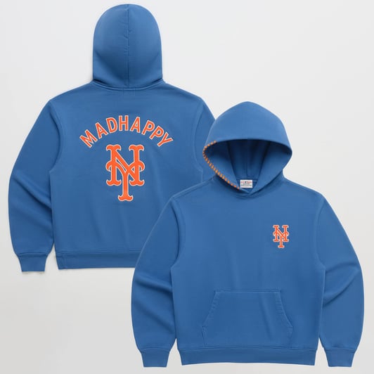 New York Mets Madhappy Unisex Heavyweight Fleece Hoodie - Blue