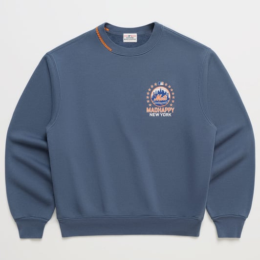New York Mets Madhappy Unisex Heavyweight Fleece Sweatshirt - Blue