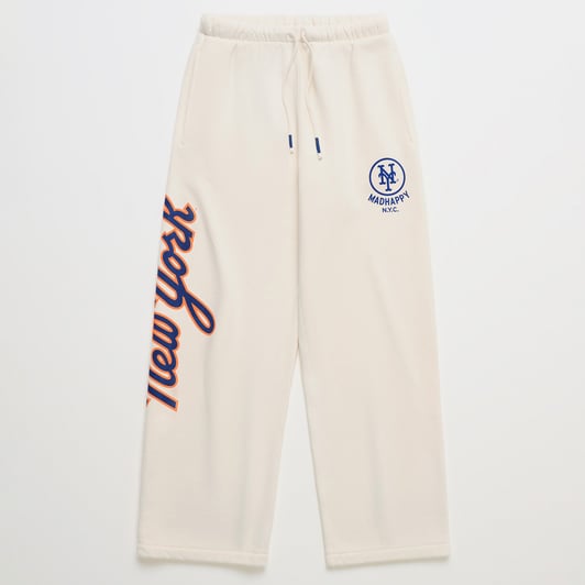 New York Mets Madhappy Unisex Heavyweight Fleece Straight Sweatpants - Cream