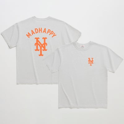 New York Mets Madhappy Unisex Heavyweight T-Shirt - Heather Gray