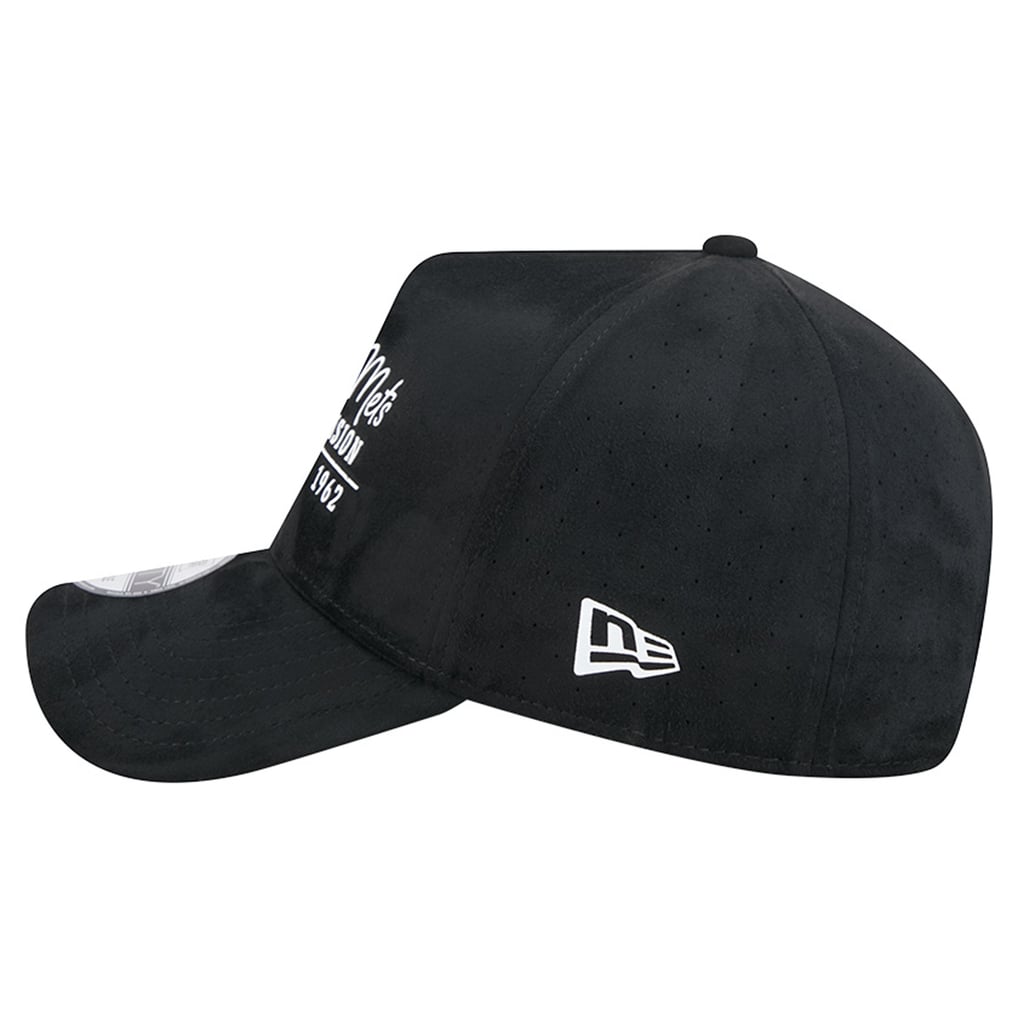 New York Mets New Era Unisex Script Text 9FORTY A-Frame Adjustable Hat - Black