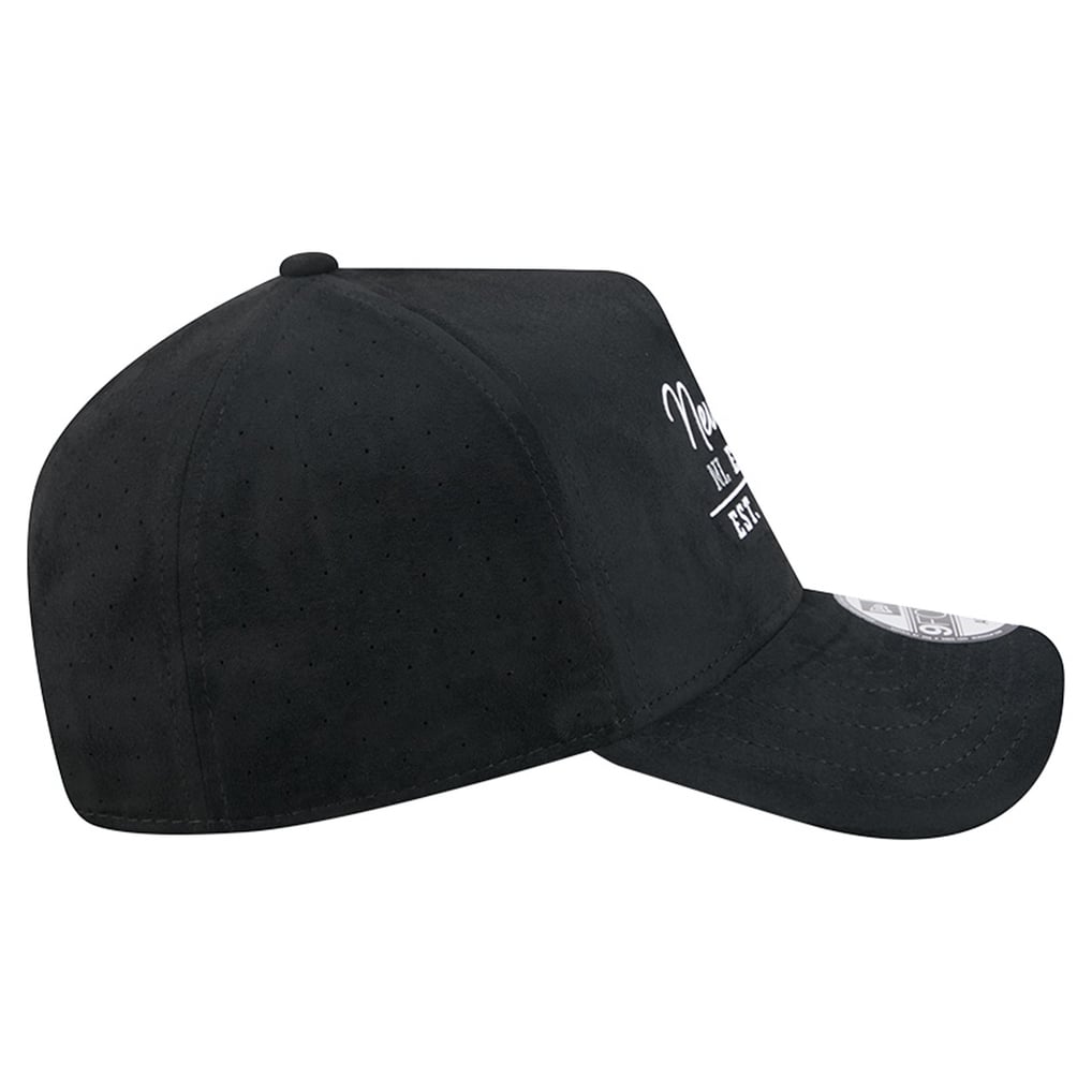 New York Mets New Era Unisex Script Text 9FORTY A-Frame Adjustable Hat - Black