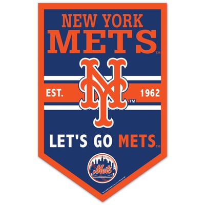 New York Mets WinCraft 11" x 17" Chevron Wood Sign