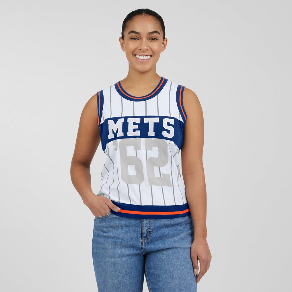 Women's New York Mets WEAR by Erin Andrews White Sporty Tank Top