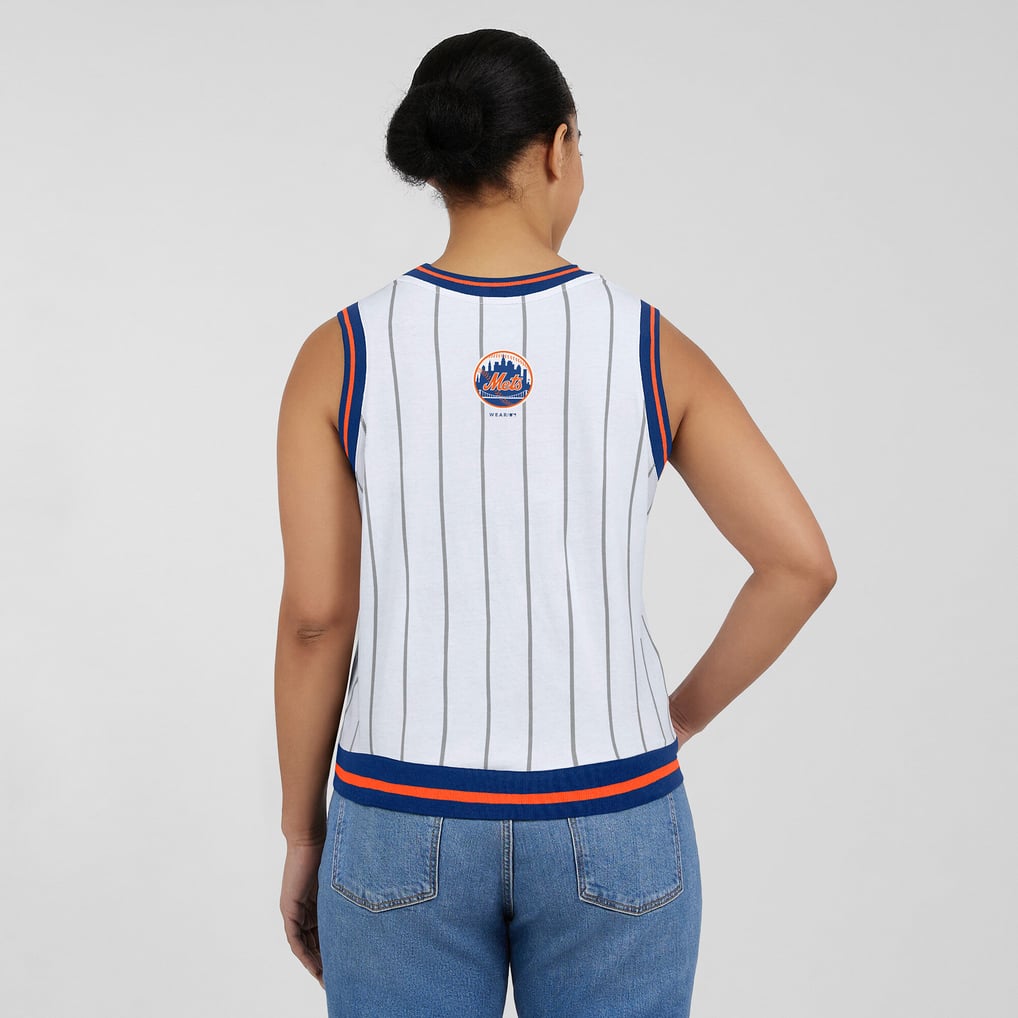 Women's New York Mets WEAR by Erin Andrews White Sporty Tank Top