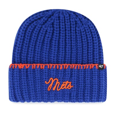 New York Mets '47 Women's Blanket Stitch Cuffed Knit Hat - Royal