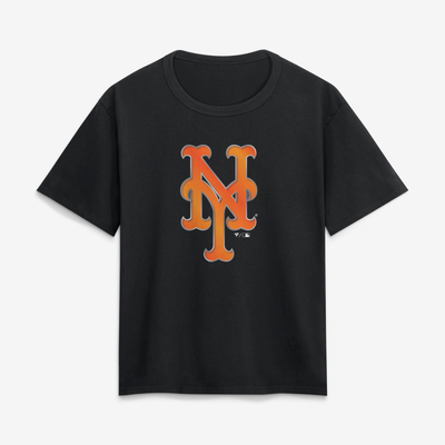 New York Mets Women's Forged Mascot T-Shirt - Black