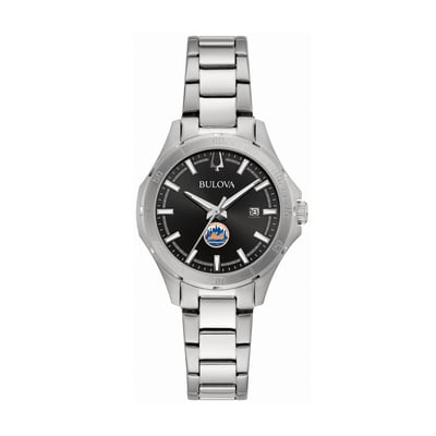 New York Mets Bulova Women's Stainless Steel Classic Sport Watch