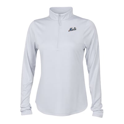 New York Mets Columbia Women's Fairway Breeze Quarter-Zip Pullover - White