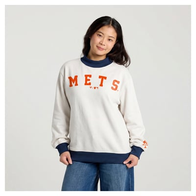 New York Mets Fanatics Women's Sweatshirt - Cream