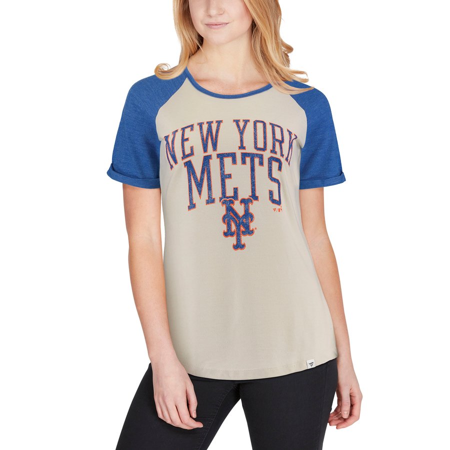 Women's New York Mets Fanatics Cream/Royal True Classics Colorblock ...