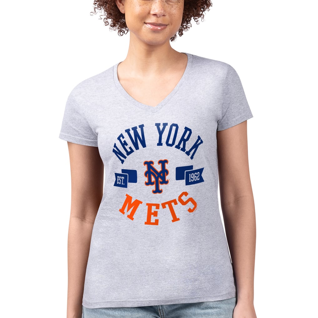Women's New York Mets G-III 4Her by Carl Banks Heather Gray Super-Slim ...