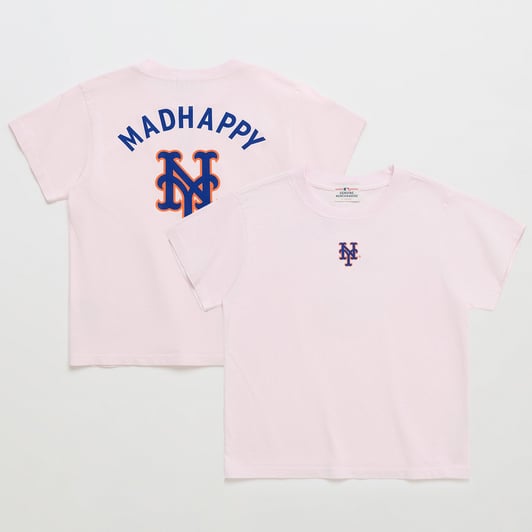 New York Mets Madhappy Women's Shrunken T-Shirt - Pink