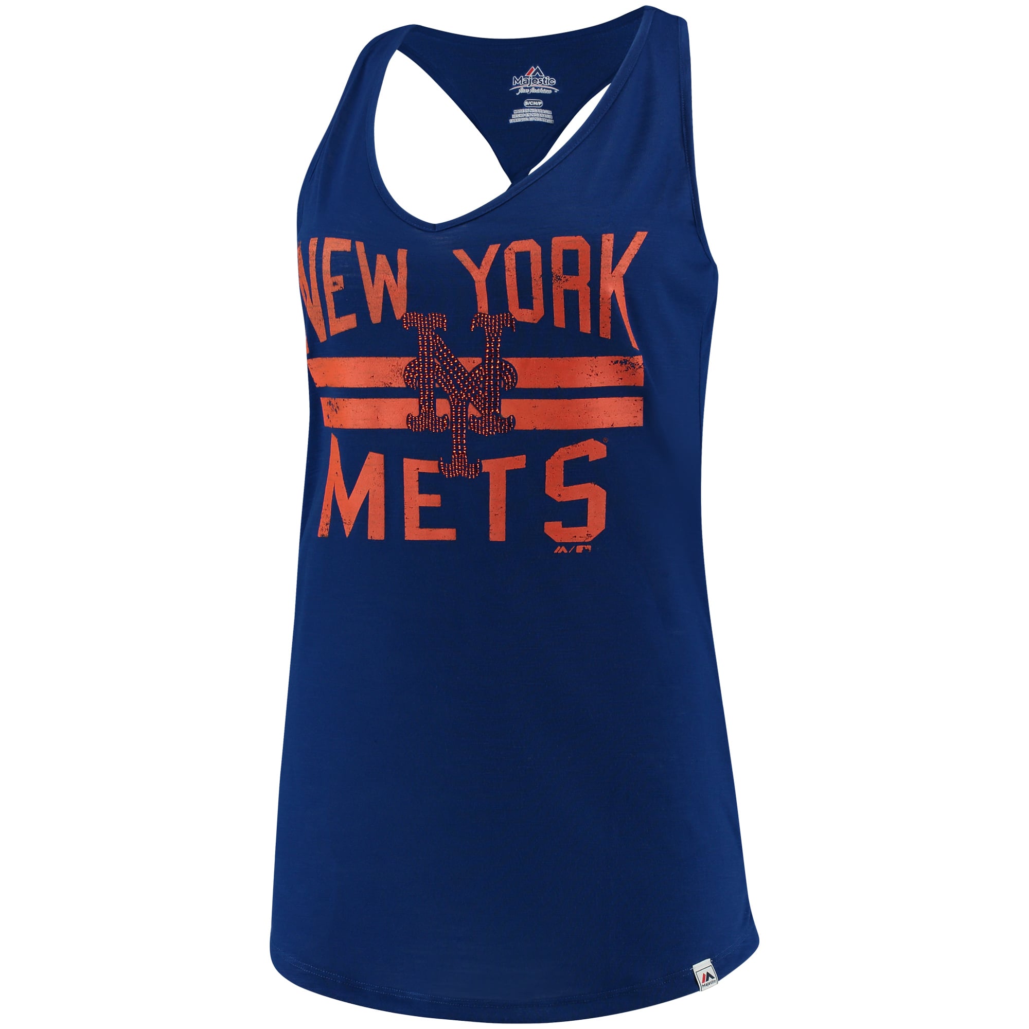 Women's New York Mets Majestic Royal Four Seamer Tank Top