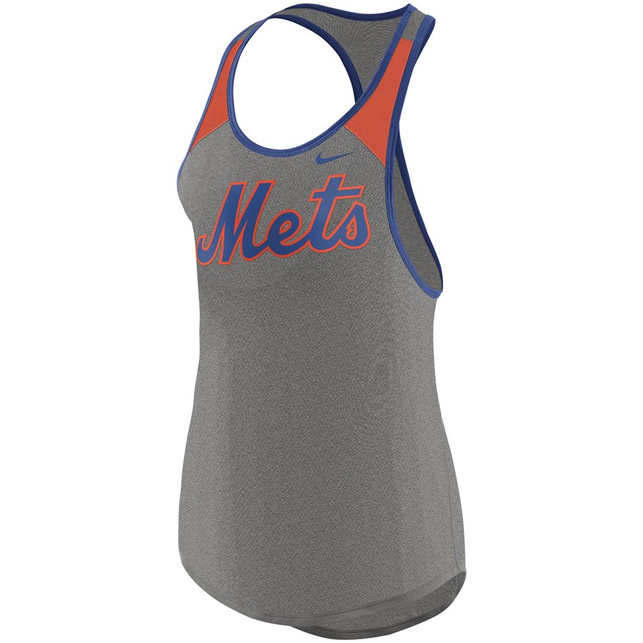 Women's New York Mets Nike Heather Gray Wordmark Legend Tank Top