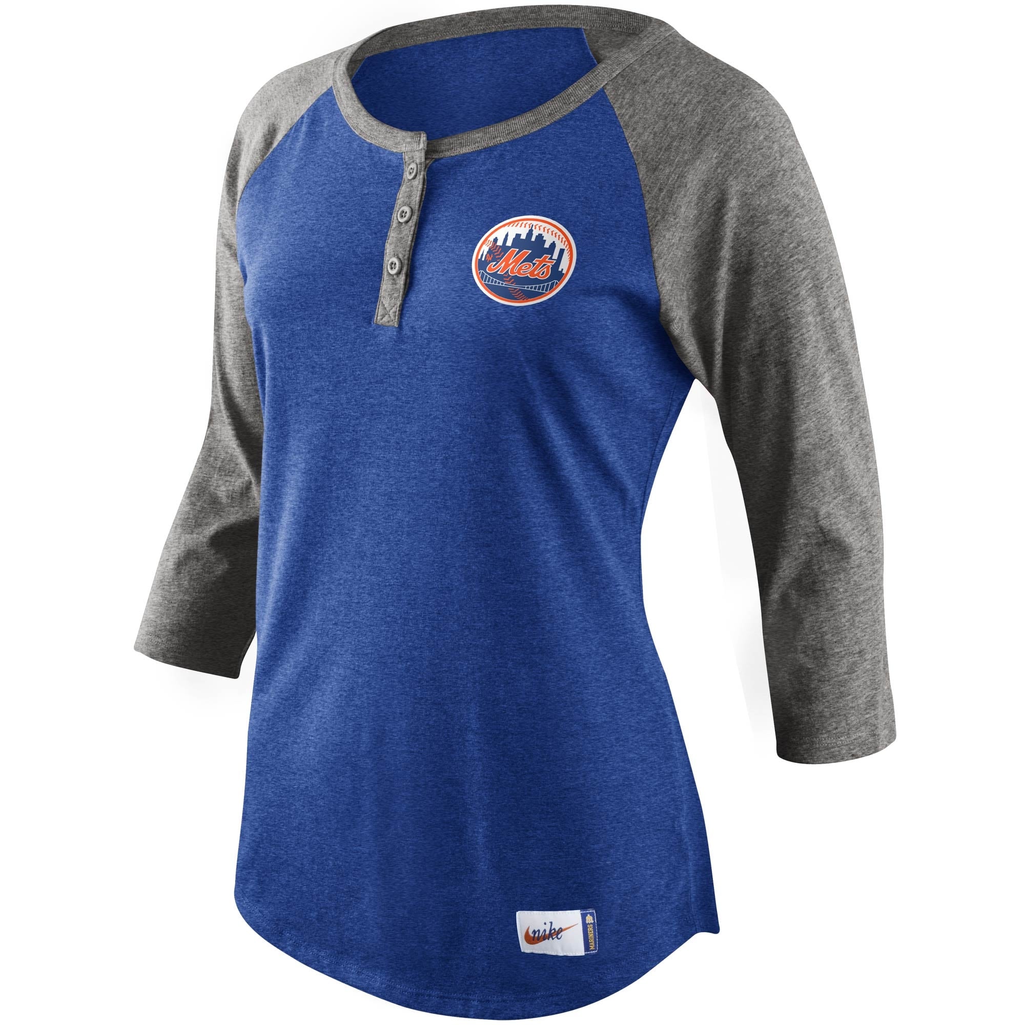 Women's New York Mets Nike Royal Three-Quarter Sleeve Raglan 1.3 T-Shirt