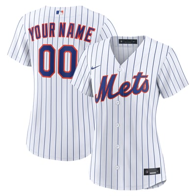 New York Mets Nike Women's Home Replica Custom Jersey - White