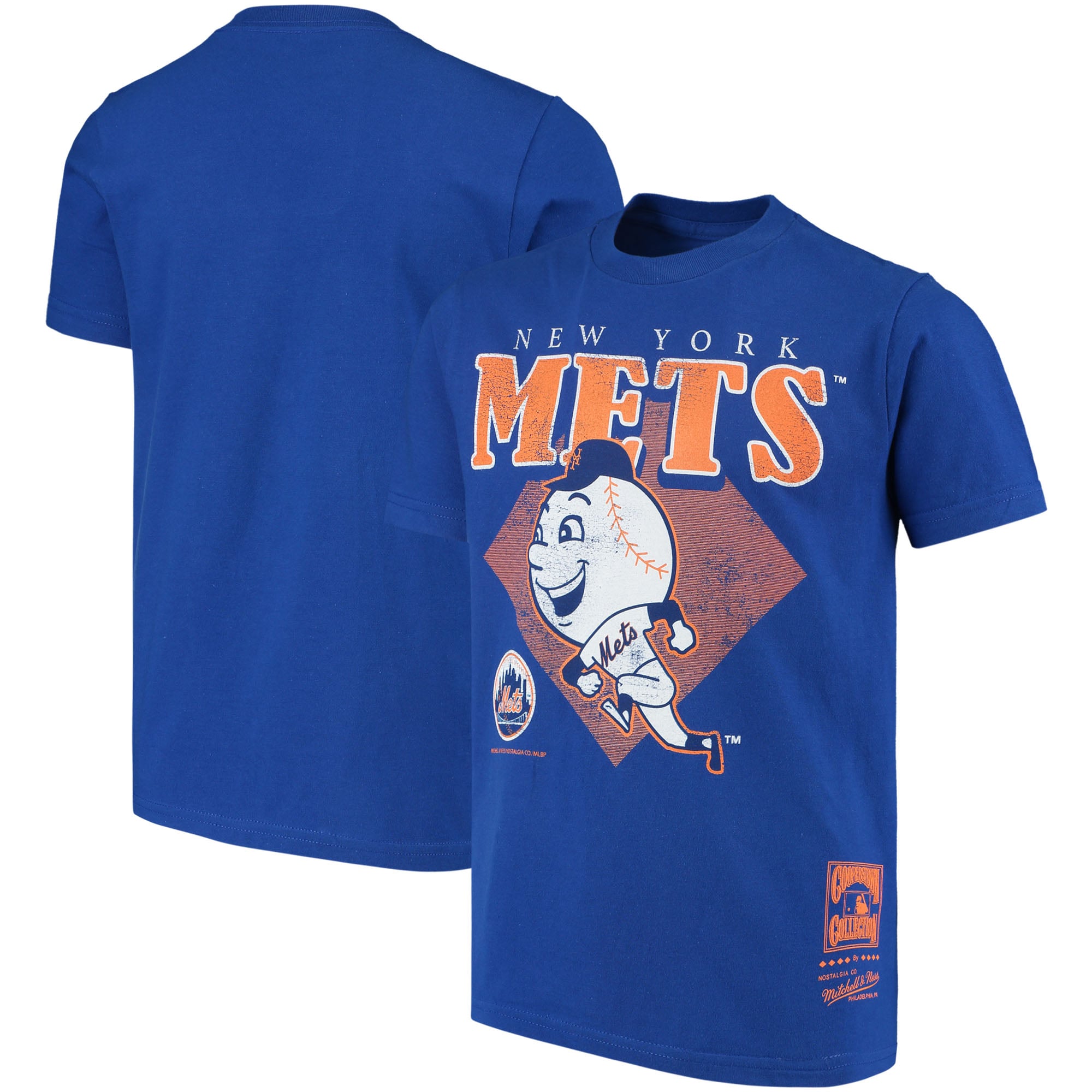 Youth New York Mets Mitchell & Ness Royal Mascot Logo T-Shirt