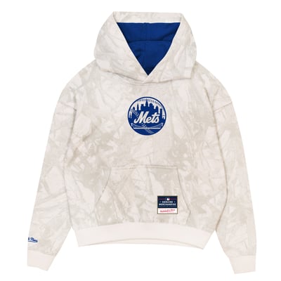  New York Mets Mitchell & Ness Youth Ghosted Fleece Hoodie - White