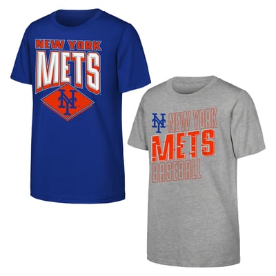 New York Mets Outerstuff Youth Trench Kings 2-Pack T-Shirt Set - Royal/Gray